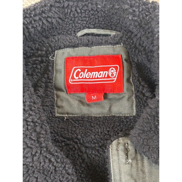 Coleman Workwear Jacket Men's Medium Green Sherpa Lined Outdoor Camping Jacket - Picture 6 of 8